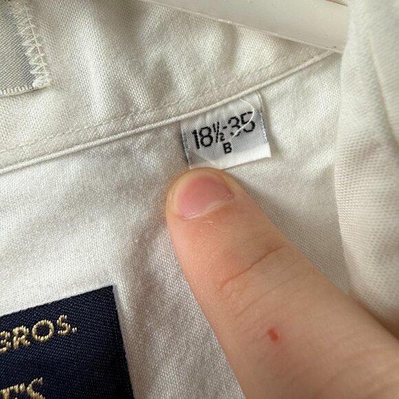 Gitman Bros Pinpoint Button-Down All Cotton 18.5 35 Oxford TTX White Shirt Solid - Picture 4 of 16